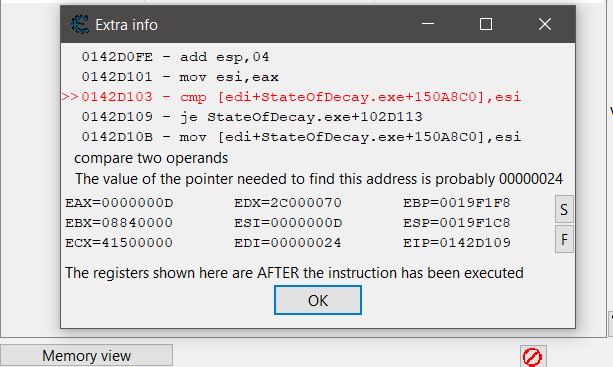 Cheat Engine :: View topic - Unable to find base address / pointer [State  of Decay]