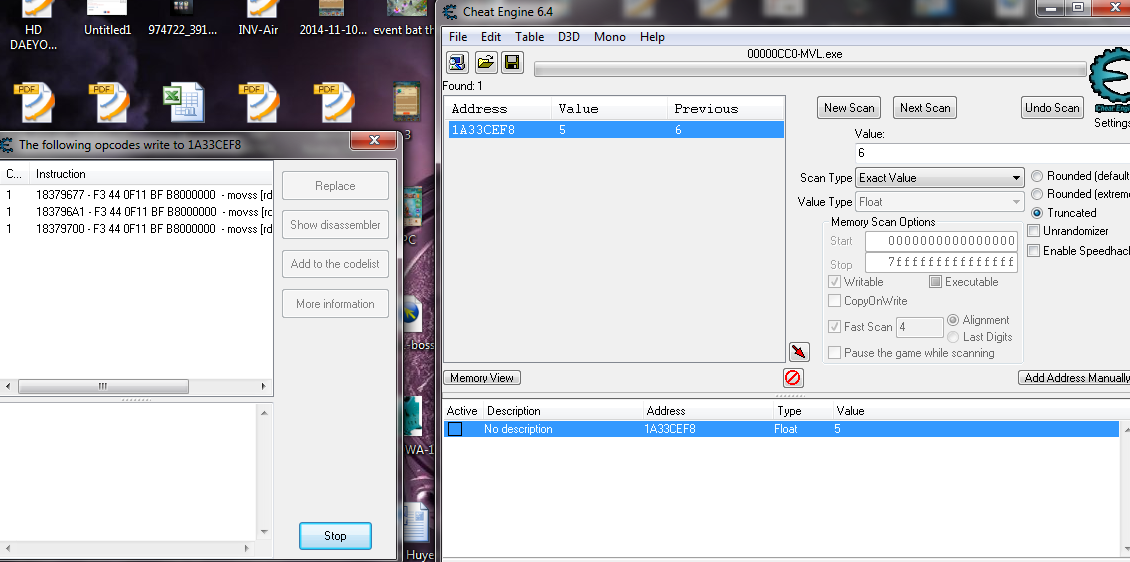 Cheat Engine :: View topic - Help !!! Searching float type. Cant hack game !