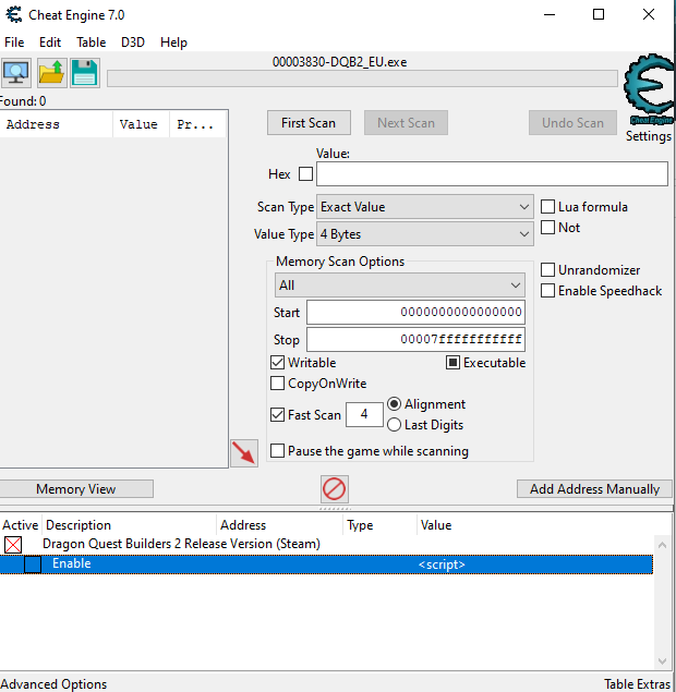 Cheat Engine :: View topic - Can't check "Enable," after following all  steps.