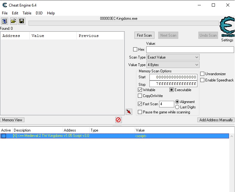 cheat engine 6.4 best settings 