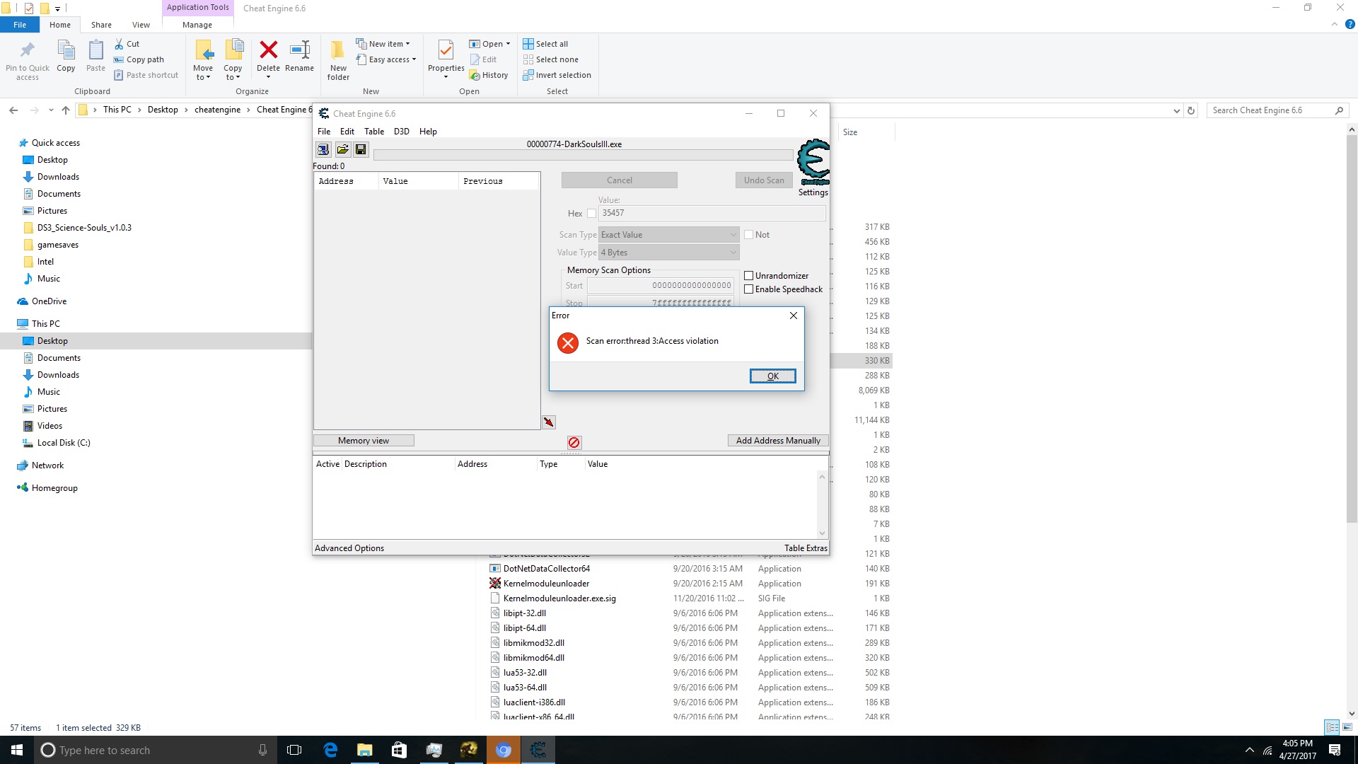 Cheat Engine :: View topic - Access Violation 3 error on Windows 10 with Dark  Souls 3