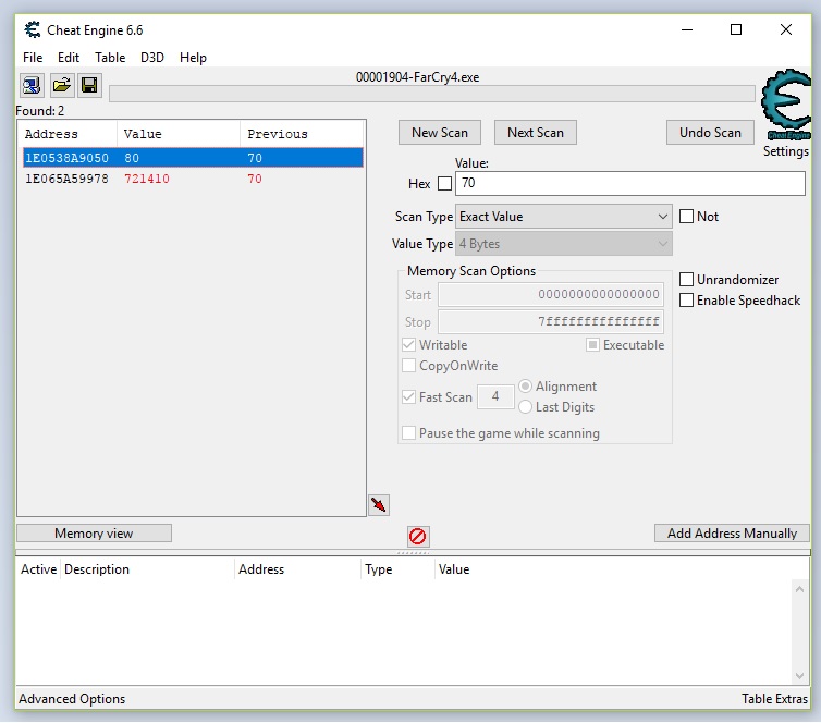 Cheat Engine :: View topic - far cry 4 values don't change