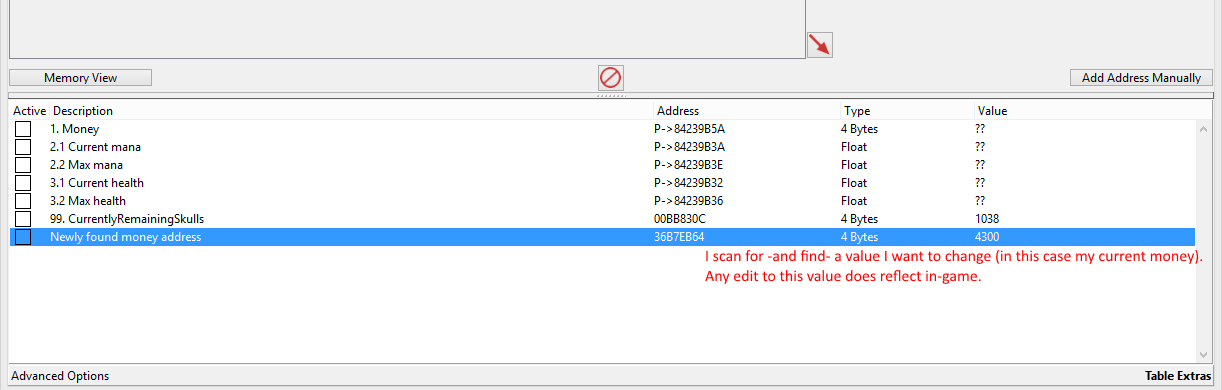 Cheat Engine :: View topic - Difficulty finding values(4,2,8 byte) for some  games