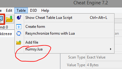 Lua:createTableFile - Cheat Engine