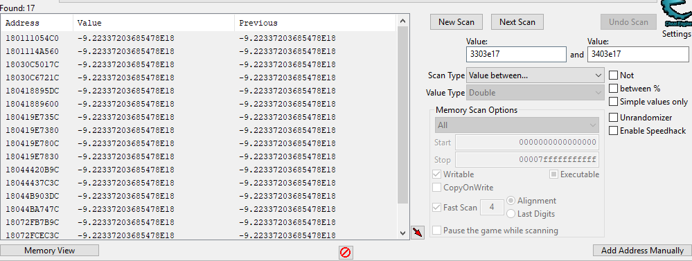 Cheat Engine :: View topic - Scan gives no result when it should.