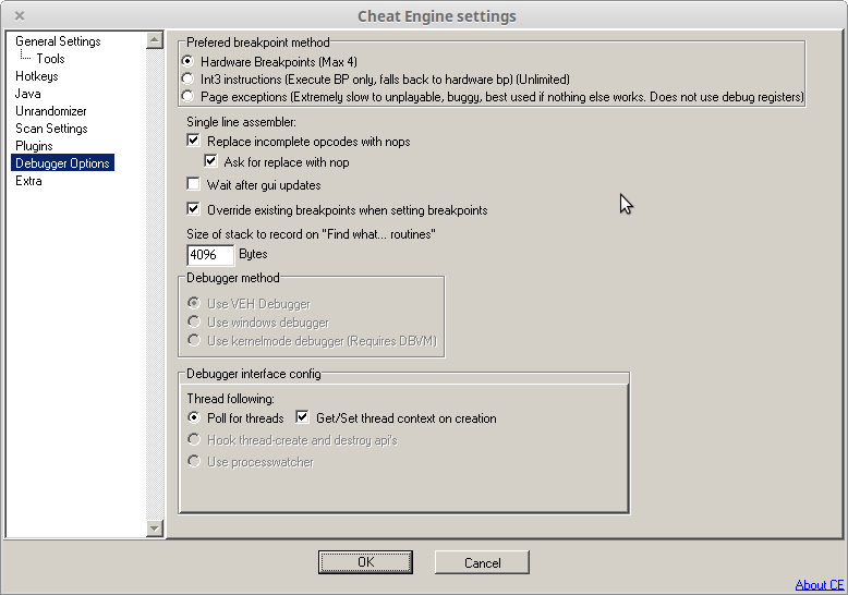 cheat engine 6.4 best settings 